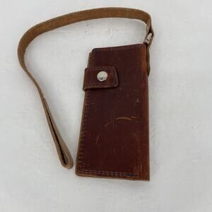 Archetype Leather Leash Long Wallet English Tan With Blue Stitching